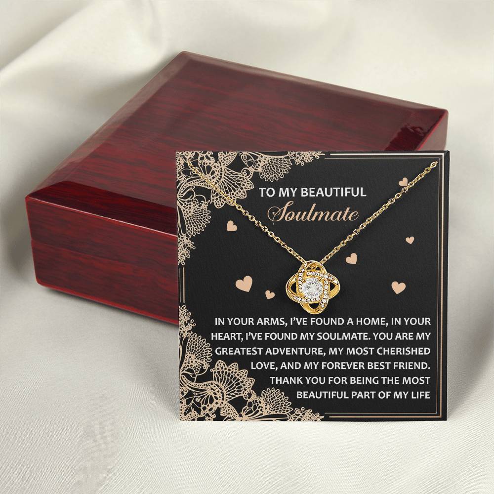 To My Soulmate Jewelry Gift - Love Knot Forever Necklace - Beautiful Part