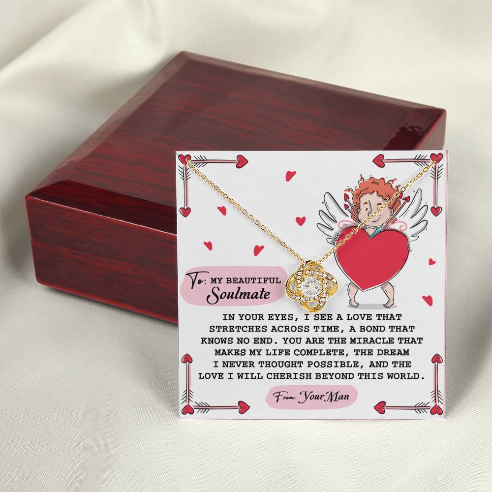 To My Soulmate Jewelry Gift - Love Knot Forever Necklace - No End