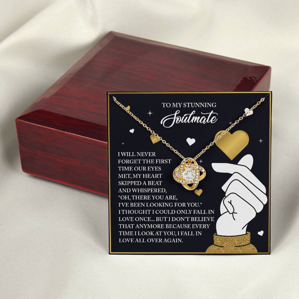 To My Soulmate Jewelry Gift - Love Knot Forever Necklace - Look At You