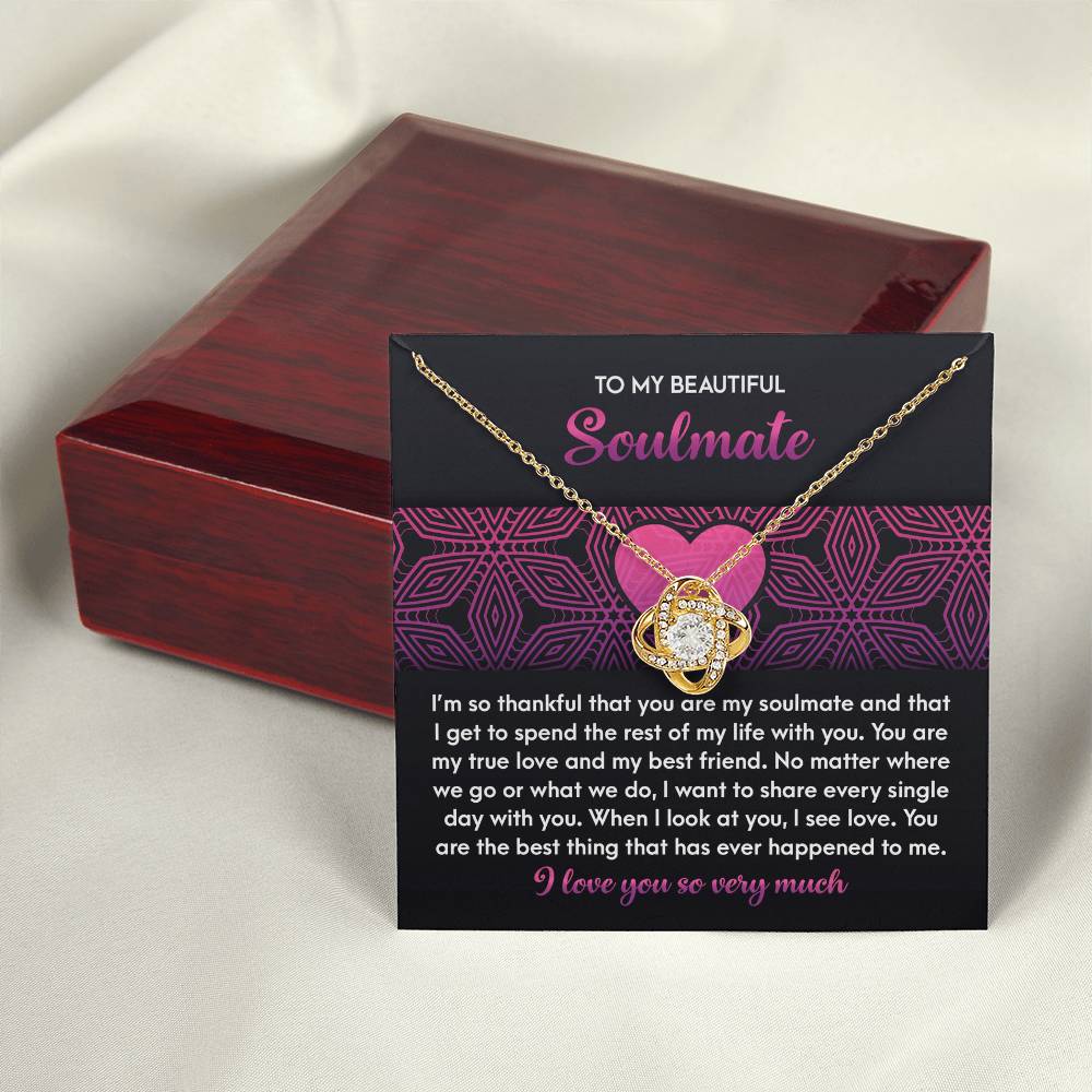 To My Soulmate Jewelry Gift - Love Knot Forever Necklace - I See Love