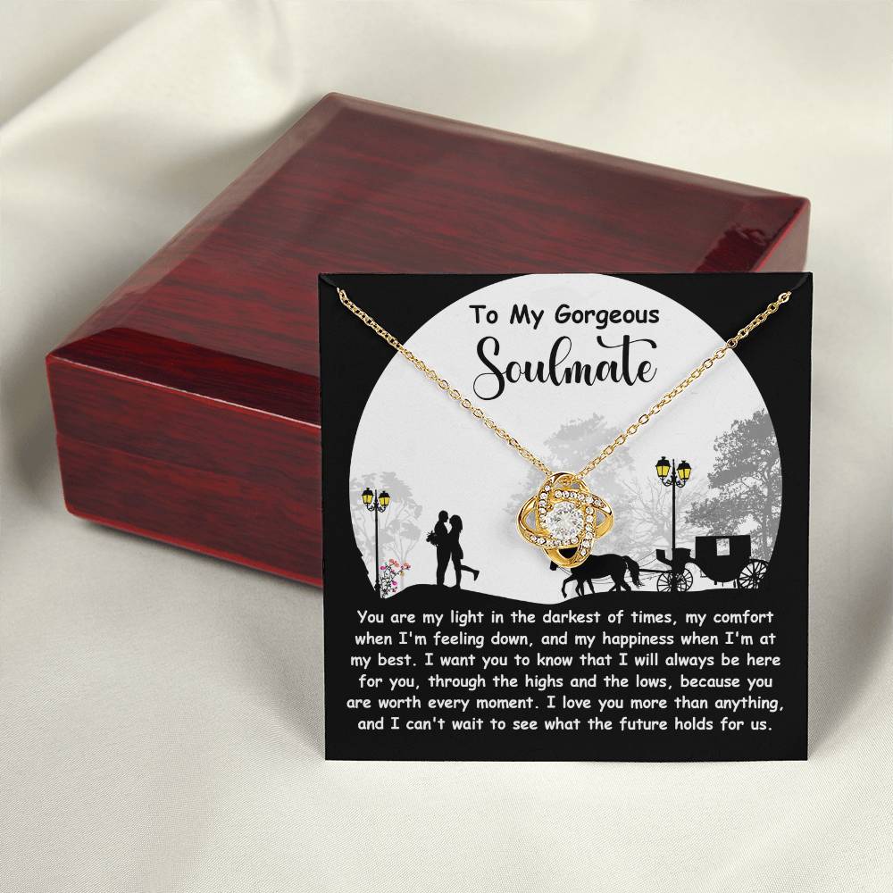 To My Soulmate Jewelry Gift - Love Knot Forever Necklace - Holds For Us