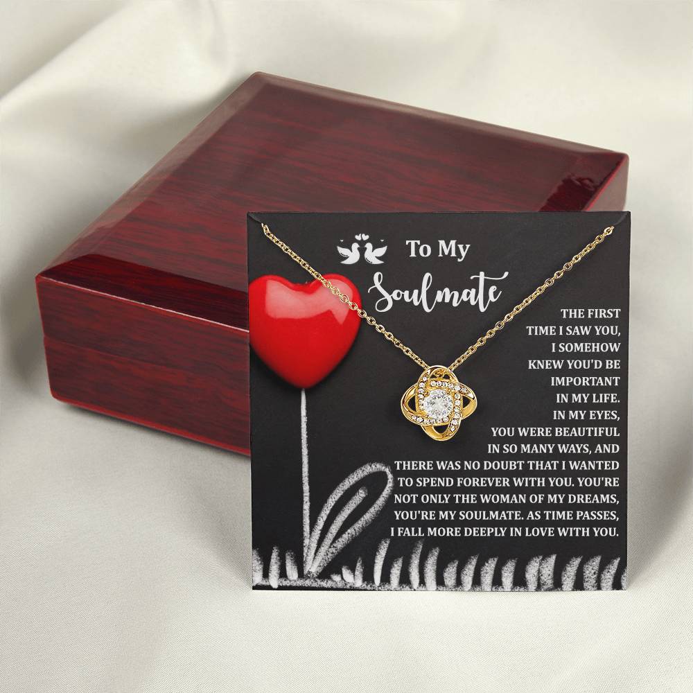 To My Soulmate Jewelry Gift - Love Knot Forever Necklace - Forever With You