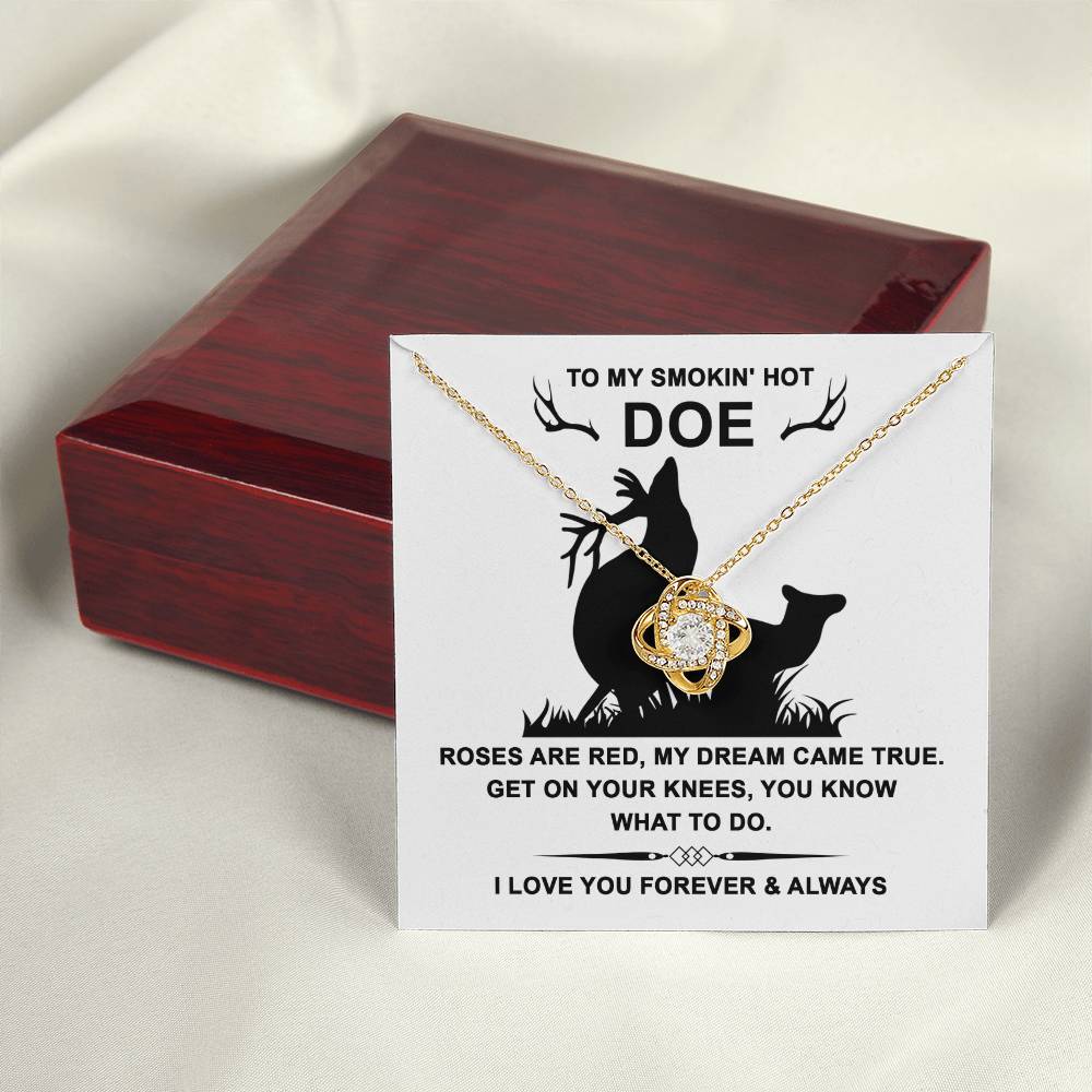 To My Smokin' Hot Soulmate Jewelry Gift - Love Knot Forever Necklace with Heartfelt Message Card From You - Dream Came True