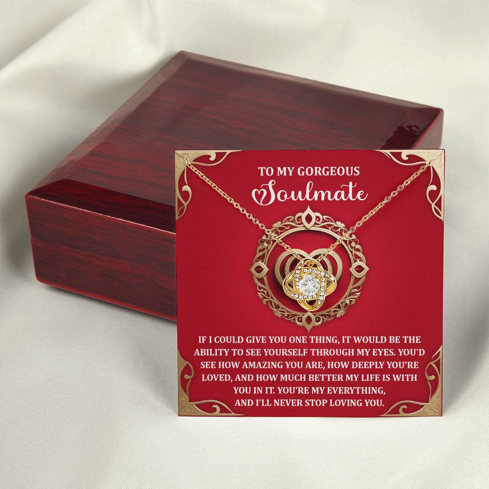 To My Soulmate Jewelry Gift - Love Knot Forever Necklace - Through My Eyes