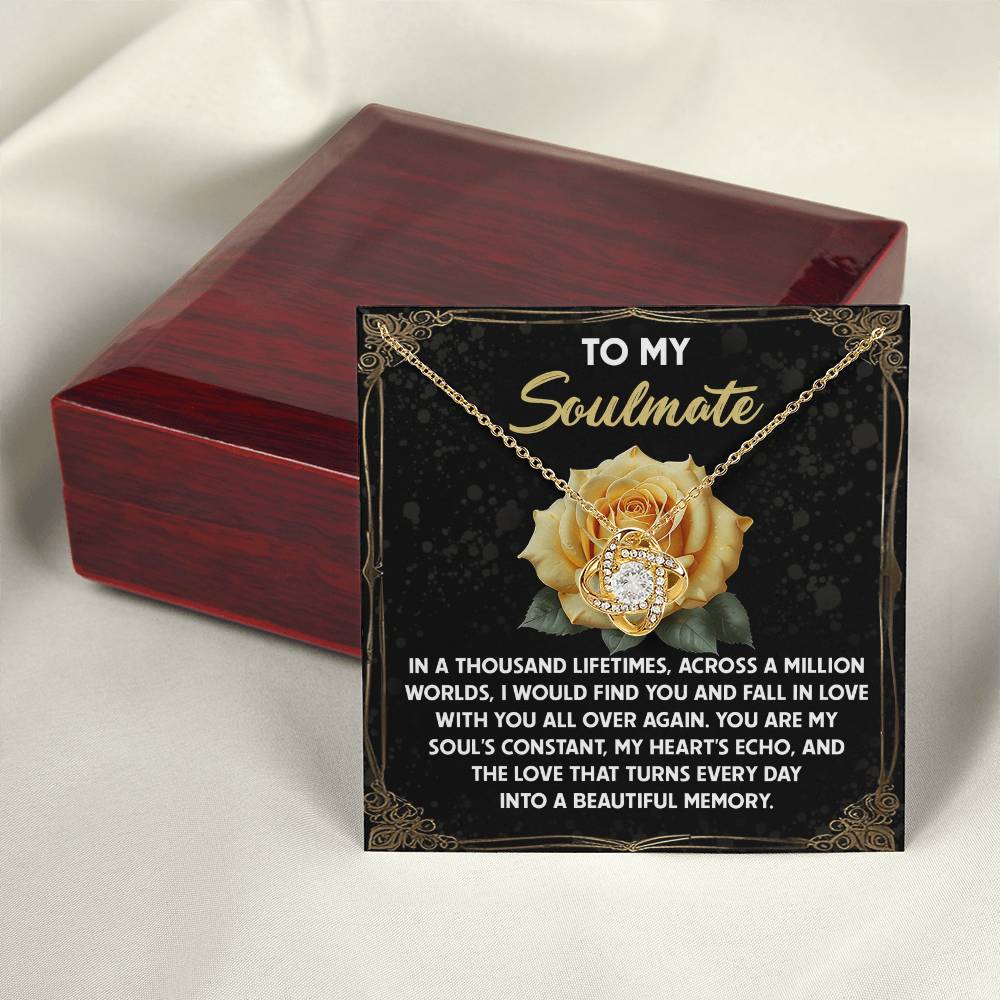 To My Soulmate Jewelry Gift - Love Knot Forever Necklace - Beautiful Memory