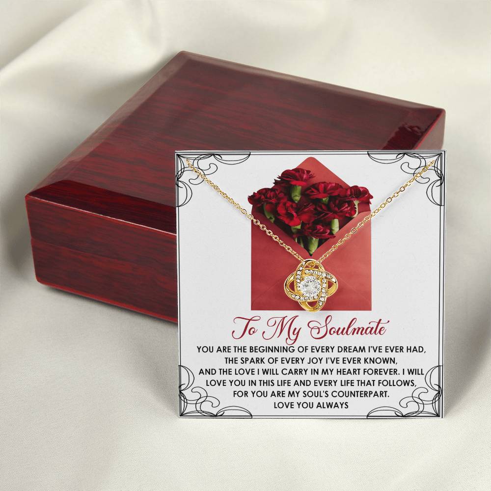 To My Soulmate Jewelry Gift - Love Knot Forever Necklace - My Heart Forever