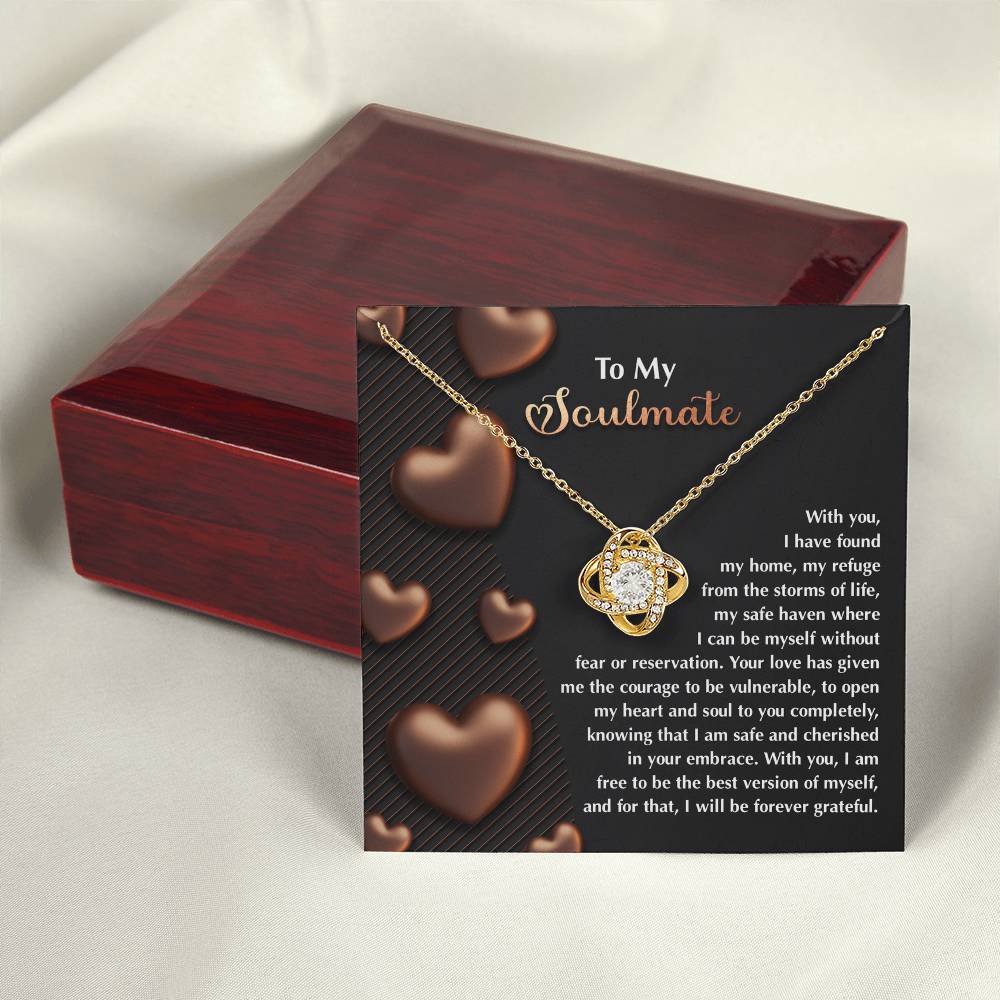 To My Soulmate Jewelry Gift - Love Knot Forever Necklace - Best Version