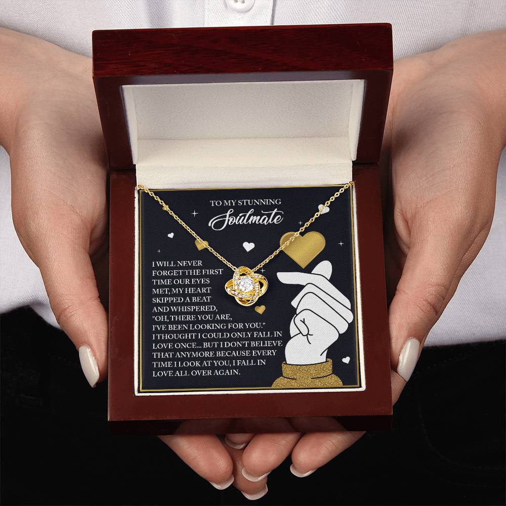 To My Soulmate Jewelry Gift - Love Knot Forever Necklace - Look At You