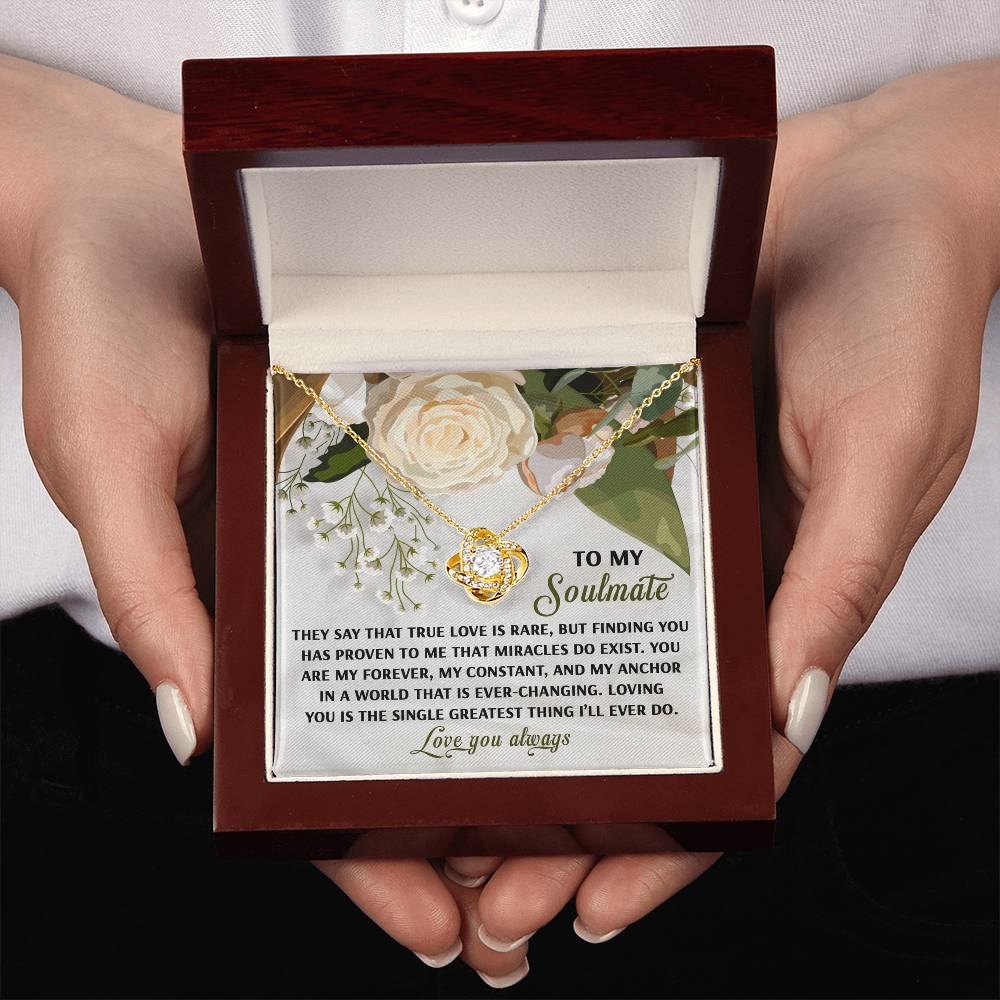 To My Soulmate Jewelry Gift - Love Knot Forever Necklace - Greatest Thing