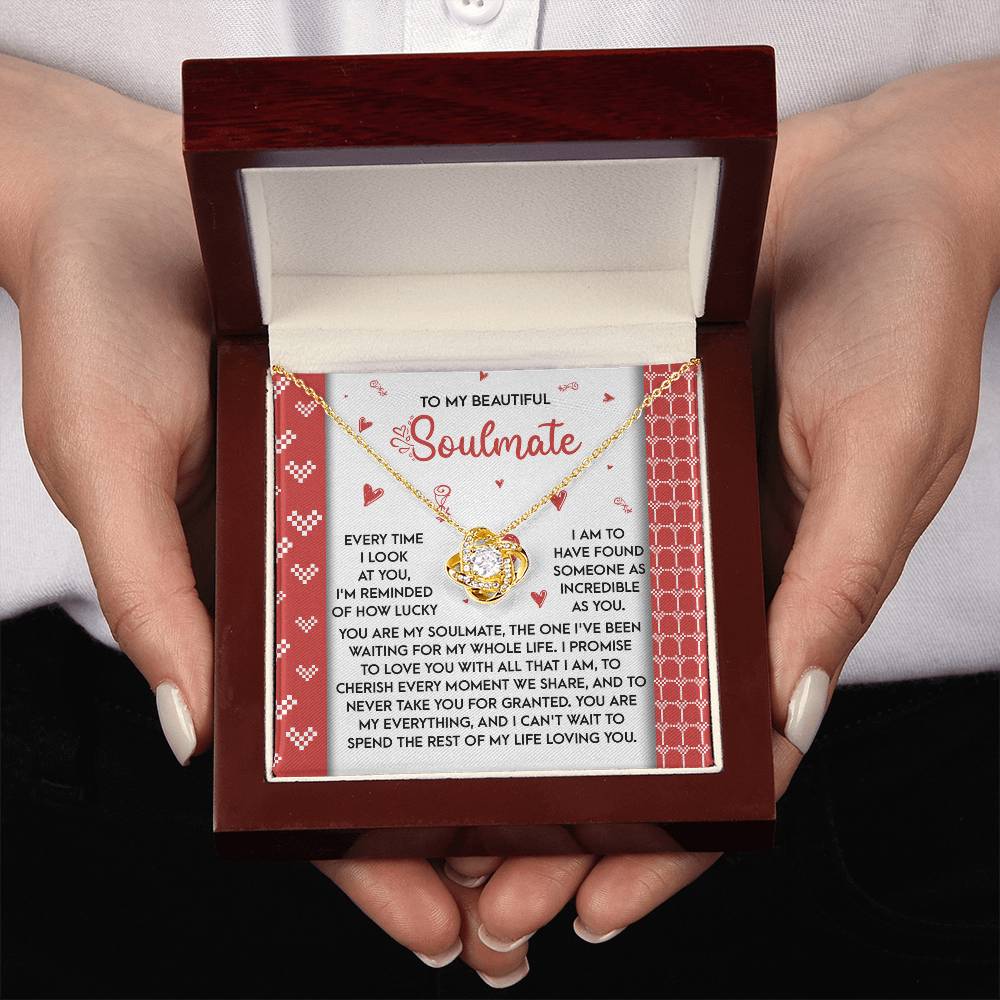 To My Soulmate Jewelry Gift - Love Knot Forever Necklace - My Whole Life