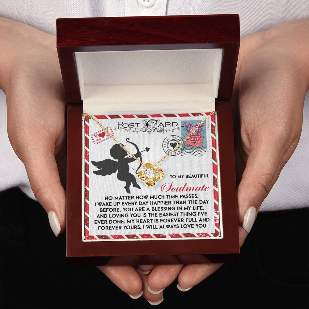 To My Soulmate Jewelry Gift - Love Knot Forever Necklace - Forever Yours