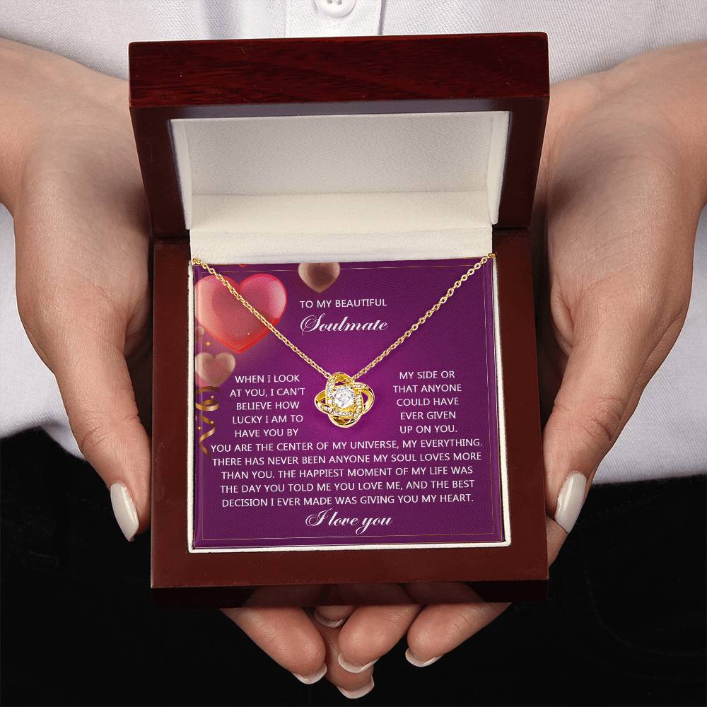 To My Soulmate Jewelry Gift - Love Knot Forever Necklace - My Soul