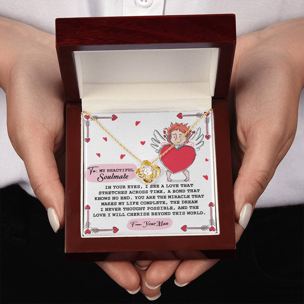 To My Soulmate Jewelry Gift - Love Knot Forever Necklace - No End