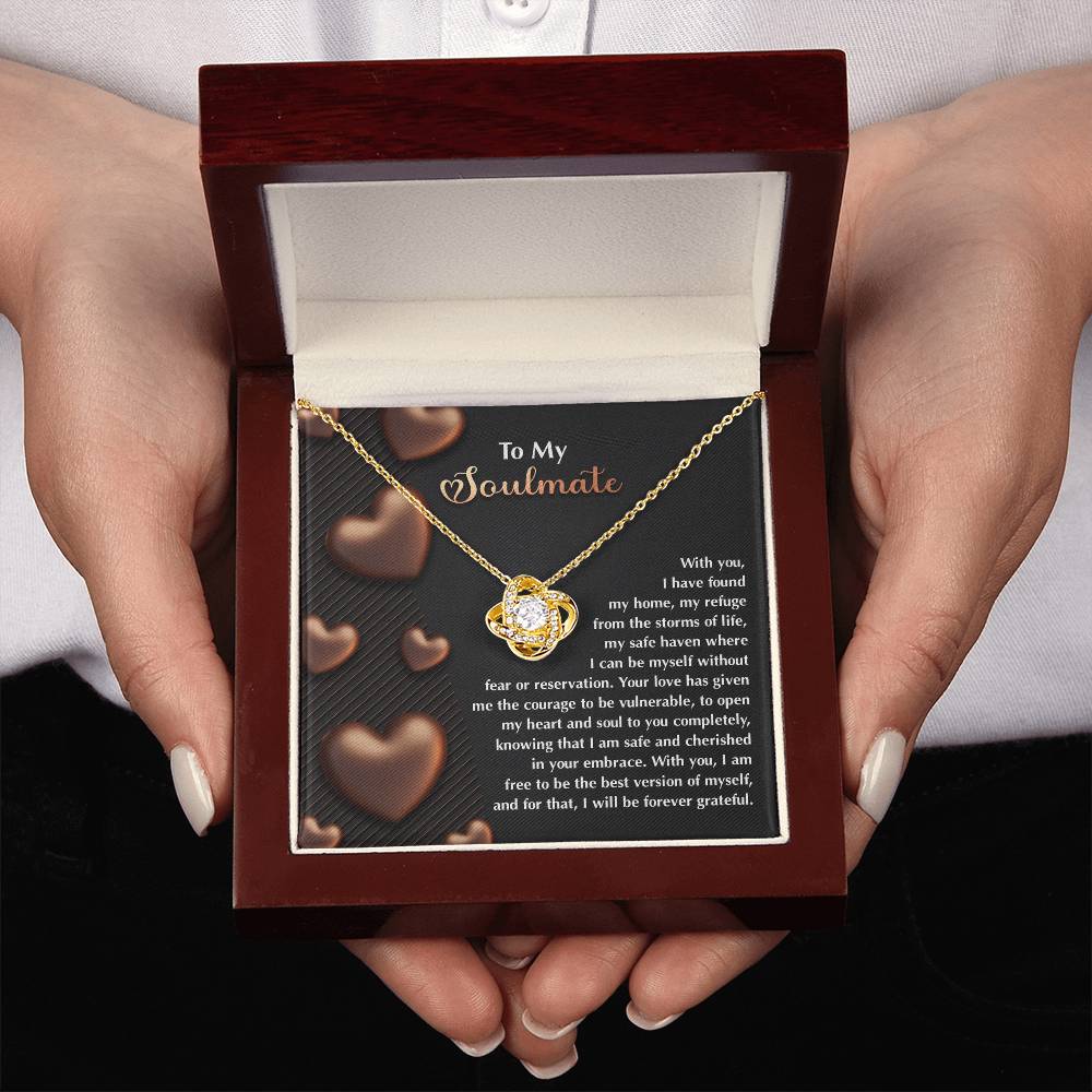 To My Soulmate Jewelry Gift - Love Knot Forever Necklace - Best Version