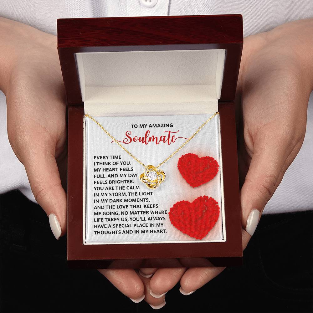 To My Soulmate Jewelry Gift - Love Knot Forever Necklace - In My Heart