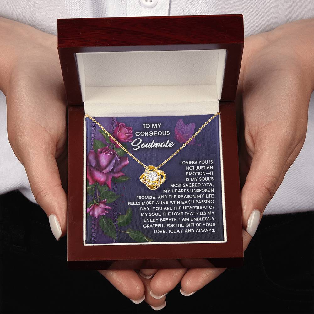 To My Soulmate Jewelry Gift - Love Knot Forever Necklace - Unspoken Promise