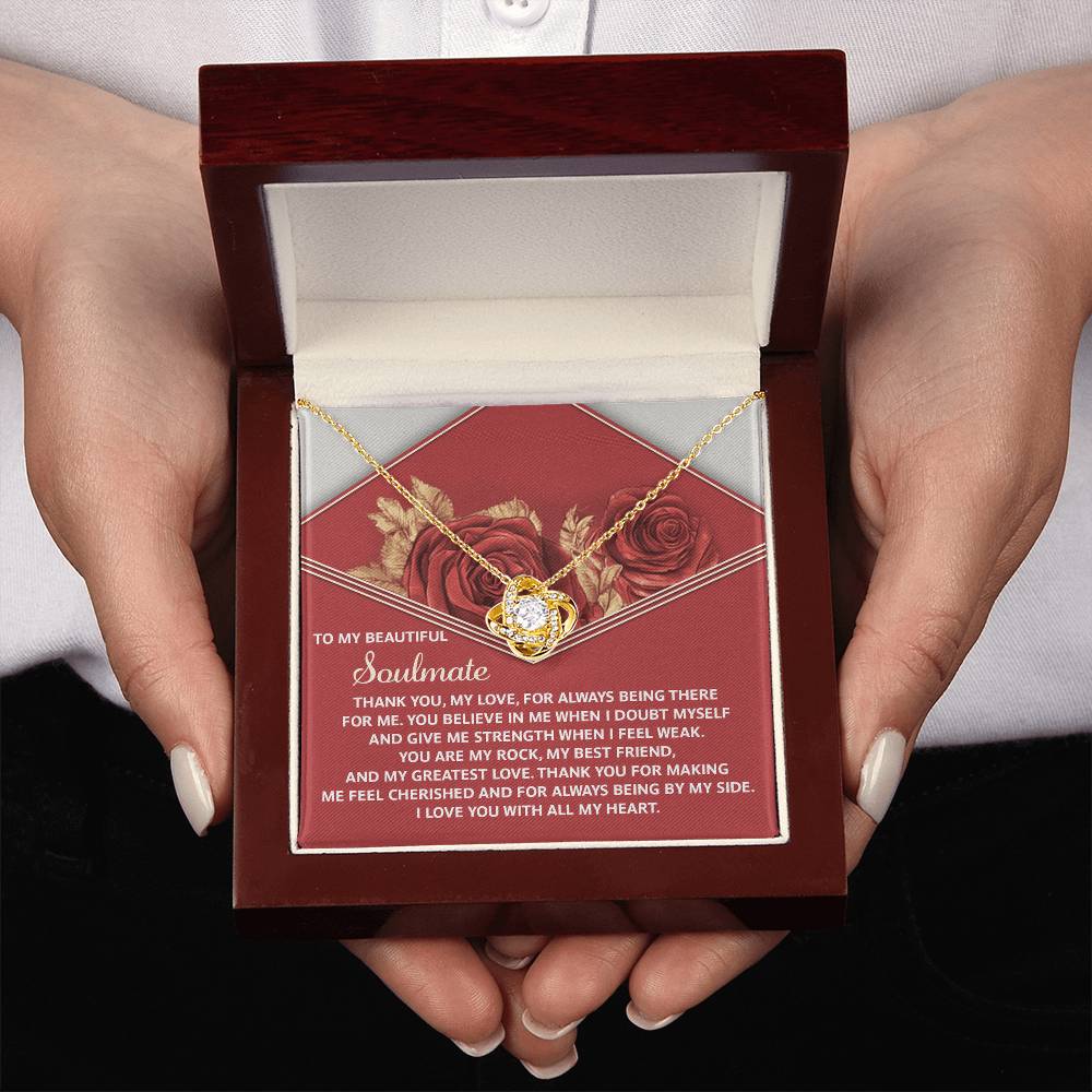 To My Soulmate Jewelry Gift - Love Knot Forever Necklace - All My Heart