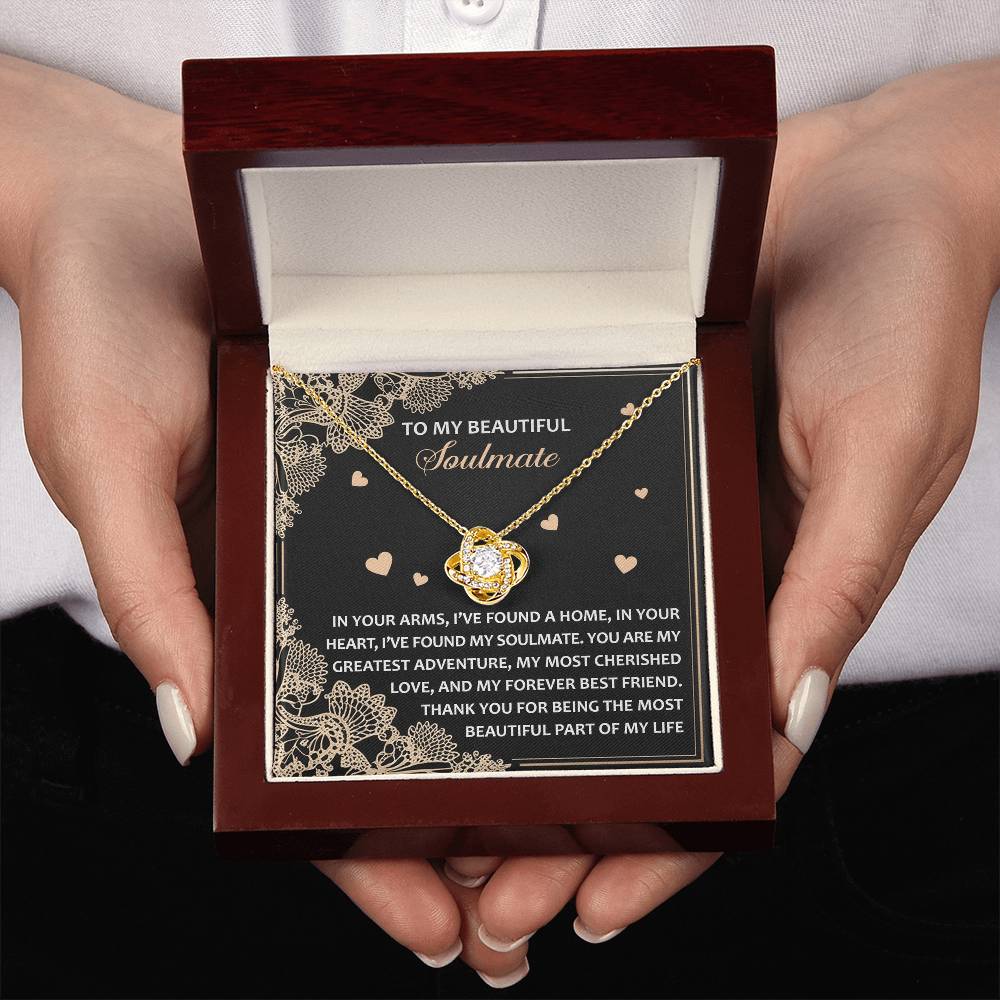 To My Soulmate Jewelry Gift - Love Knot Forever Necklace - Beautiful Part