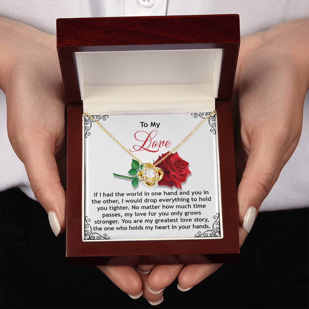 To My Soulmate My Love Jewelry Gift - Love Knot Forever Necklace - In Your Hands