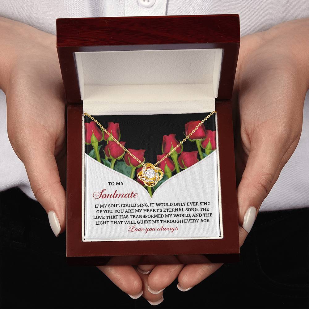To My Soulmate Jewelry Gift - Love Knot Forever Necklace - Eternal Song