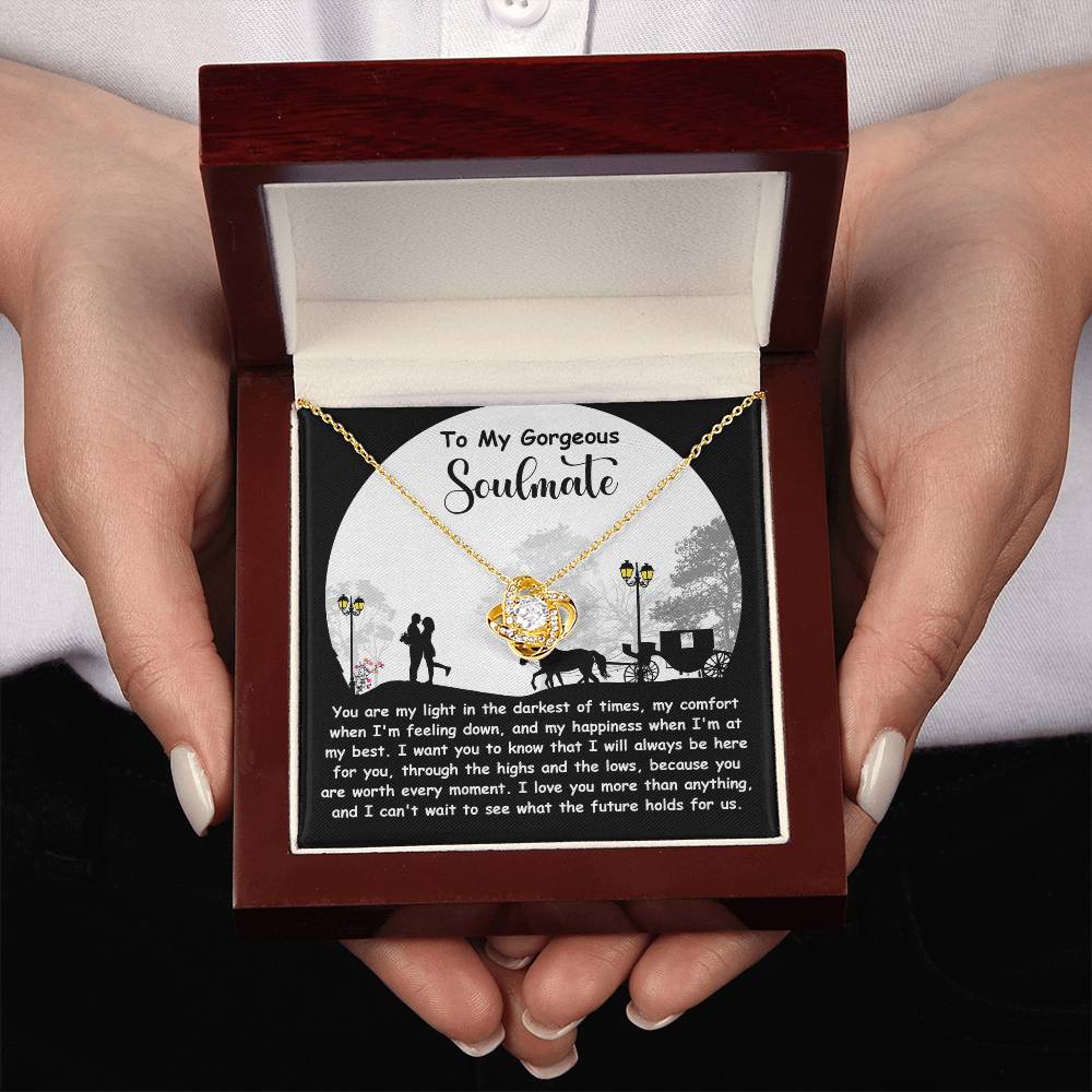 To My Soulmate Jewelry Gift - Love Knot Forever Necklace - Holds For Us