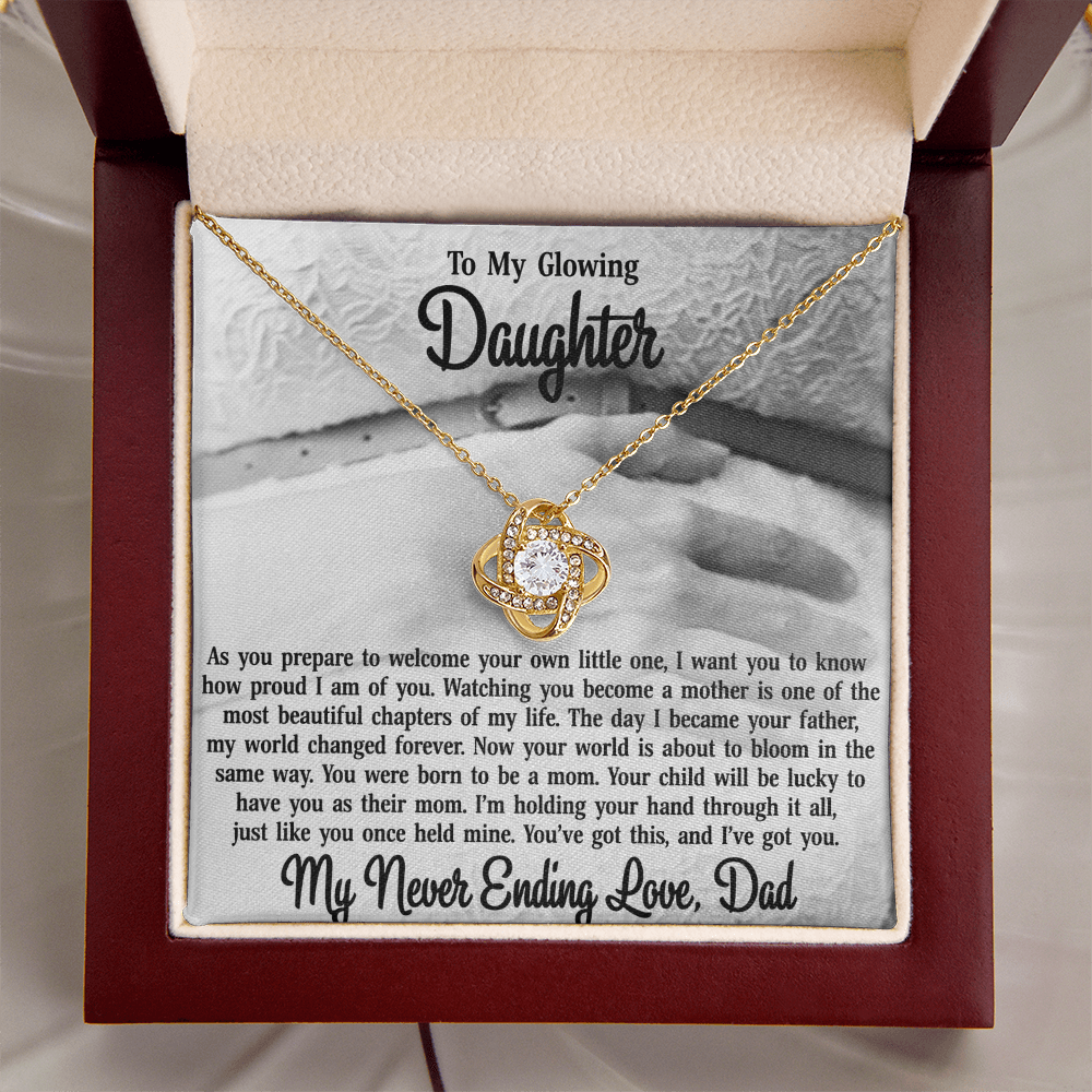 To My Daughter From Dad - Love Knot Necklace-You Were Born To Be A Mom