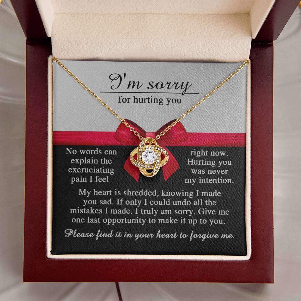 Apology Jewelry Gift - Love Knot Necklace - Made You Sad