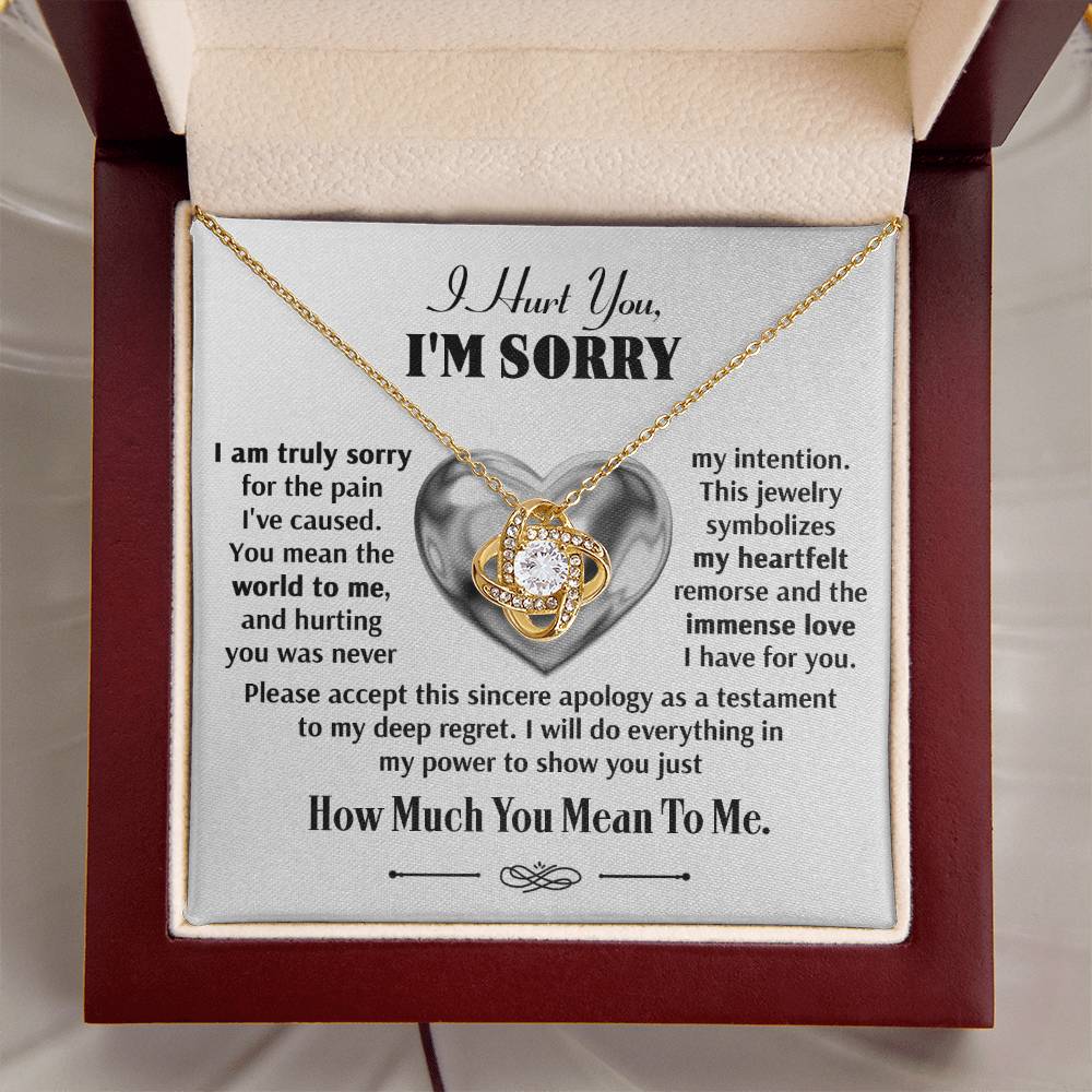 Apology Jewelry Gift - Love Knot Necklace - Sincere Apology