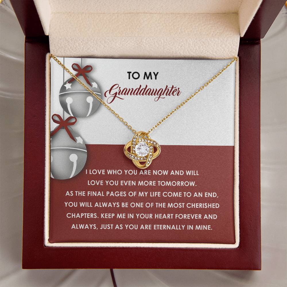 Granddaughter Jewelry Gift - Love Knot Necklace - To An End