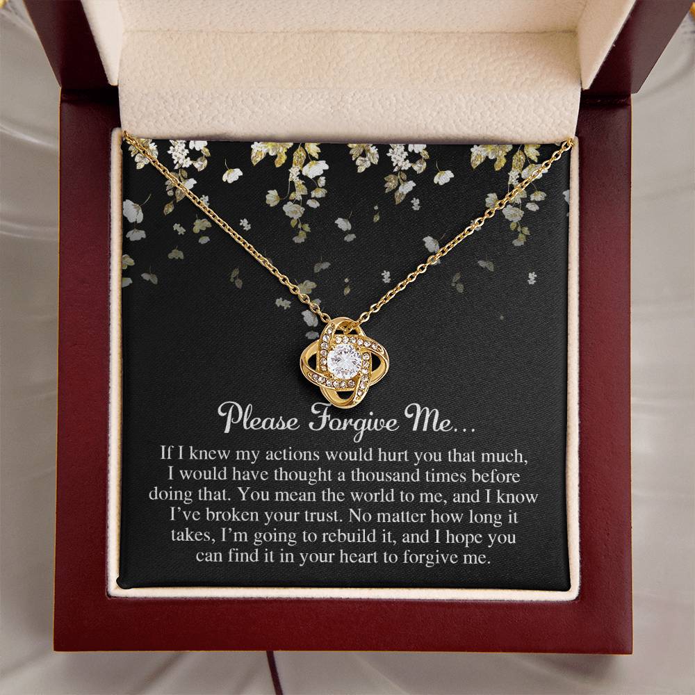 Apology Jewelry Gift - Love Knot Necklace - Broken Your Trust