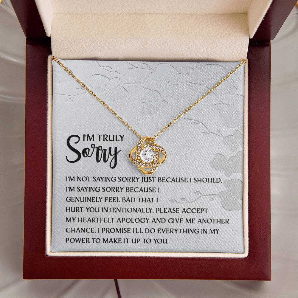 Apology Jewelry Gift - Love Knot Necklace - Feel Bad