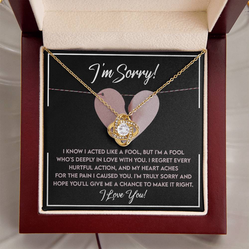 Apology Jewelry Gift - Love Knot Necklace - Deeply In Love