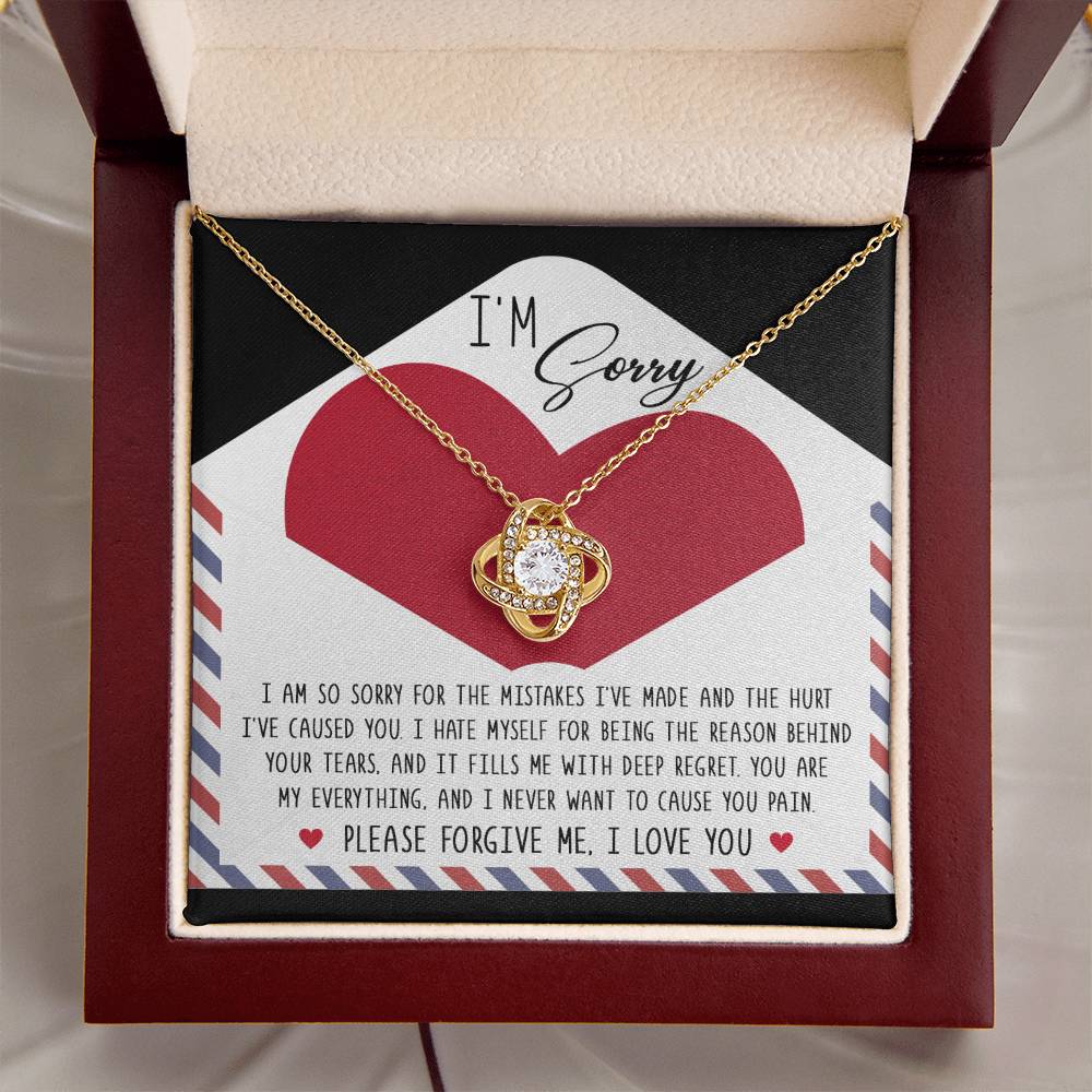 Apology Jewelry Gift - Love Knot Necklace - Behind Your Tears