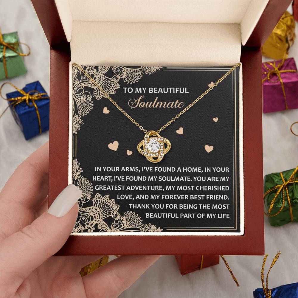 To My Soulmate Jewelry Gift - Love Knot Forever Necklace - Beautiful Part