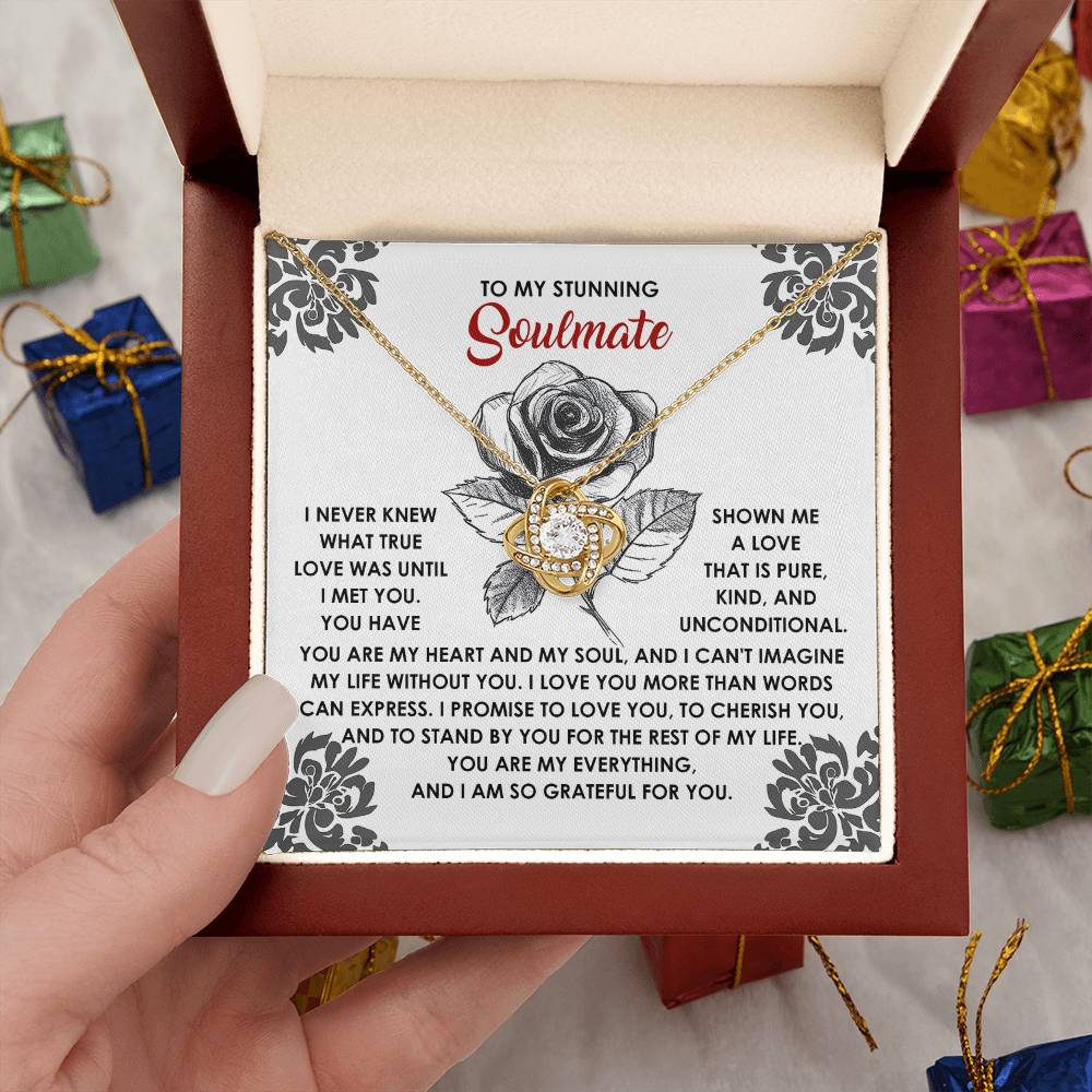 To My Soulmate Jewelry Gift - Love Knot Forever Necklace - Cherish You