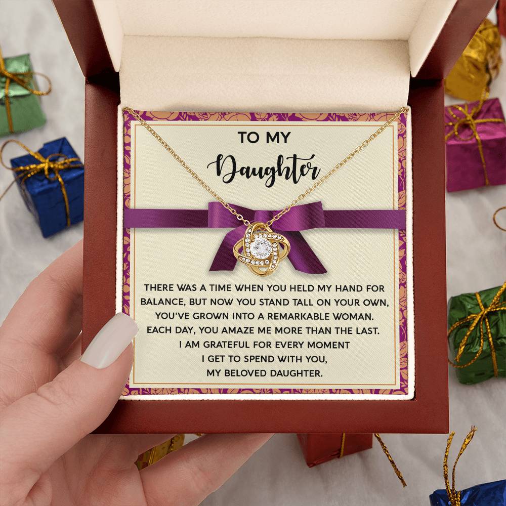 To My Daughter - Grown Into A Remarkable Woman - Love Knot Necklace