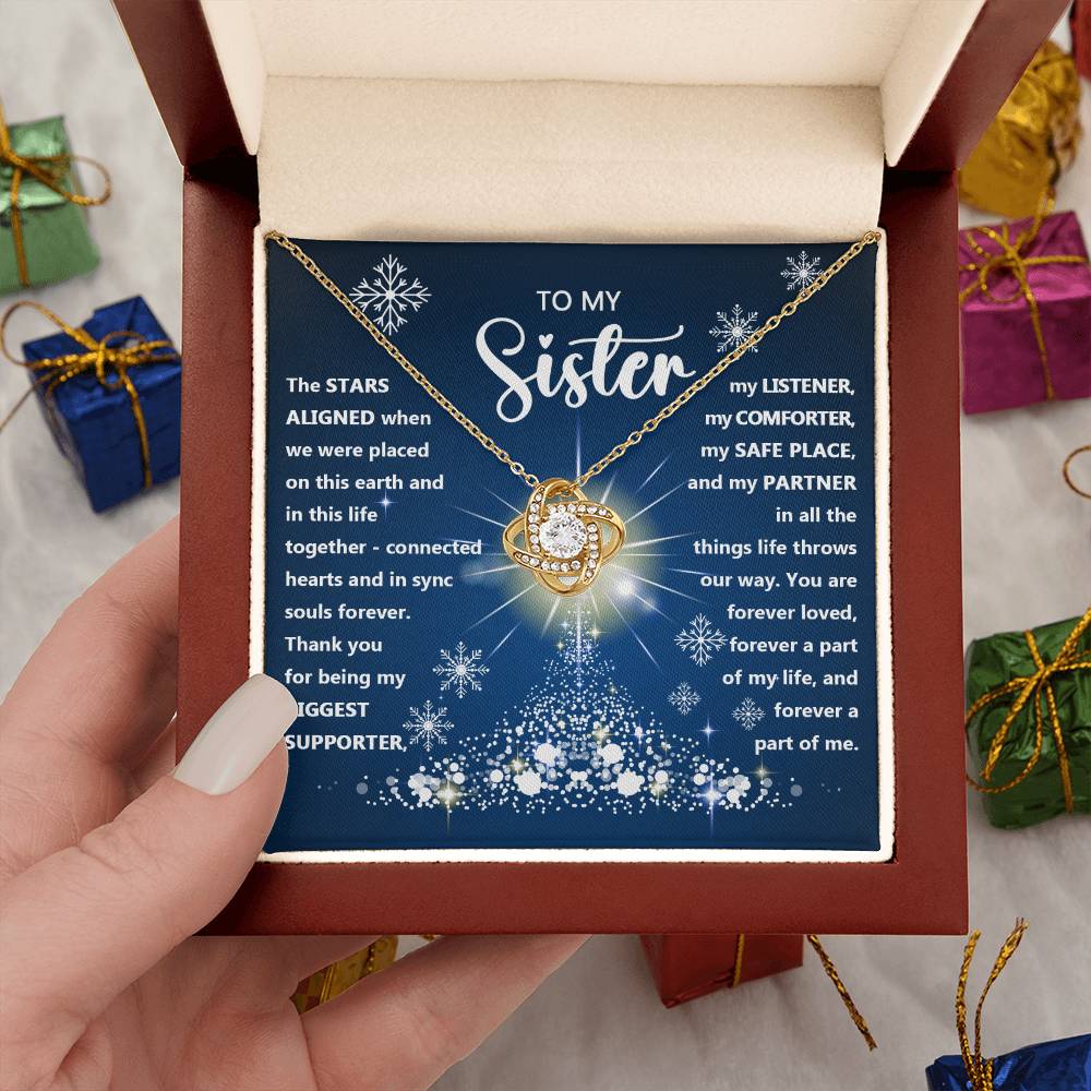 Sister Christmas Gift -Love Knot Necklace - Stars Aligned