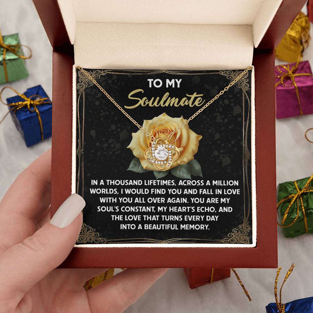 To My Soulmate Jewelry Gift - Love Knot Forever Necklace - Beautiful Memory