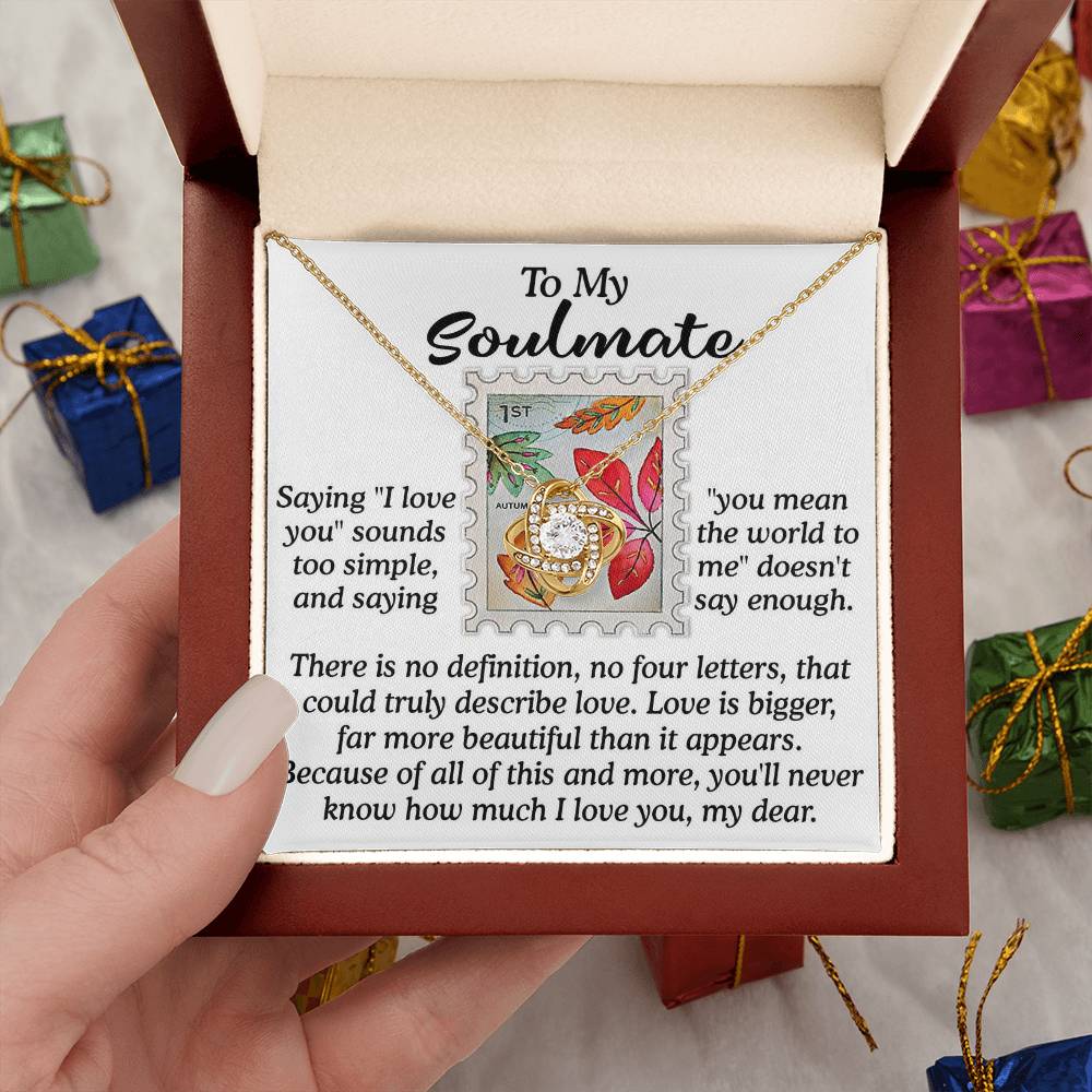 To My Soulmate Jewelry Gift - Far More Beautiful - Love Knot Necklace