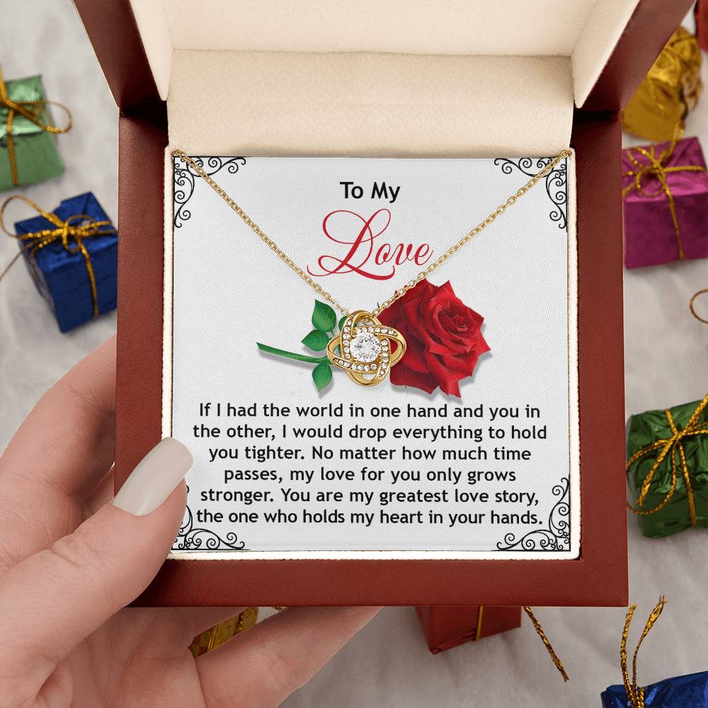 To My Soulmate My Love Jewelry Gift - Love Knot Forever Necklace - In Your Hands