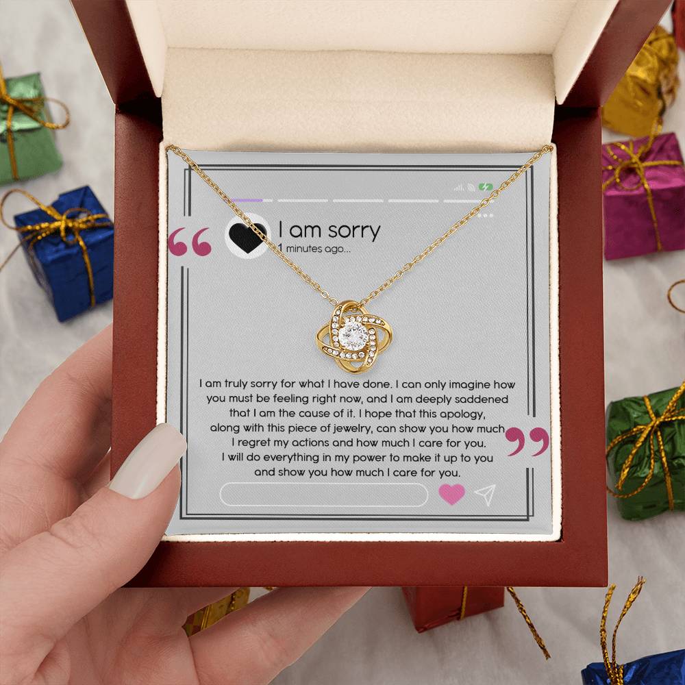 I'm Sorry Gift For Her - Love Knot Necklace - Care For You