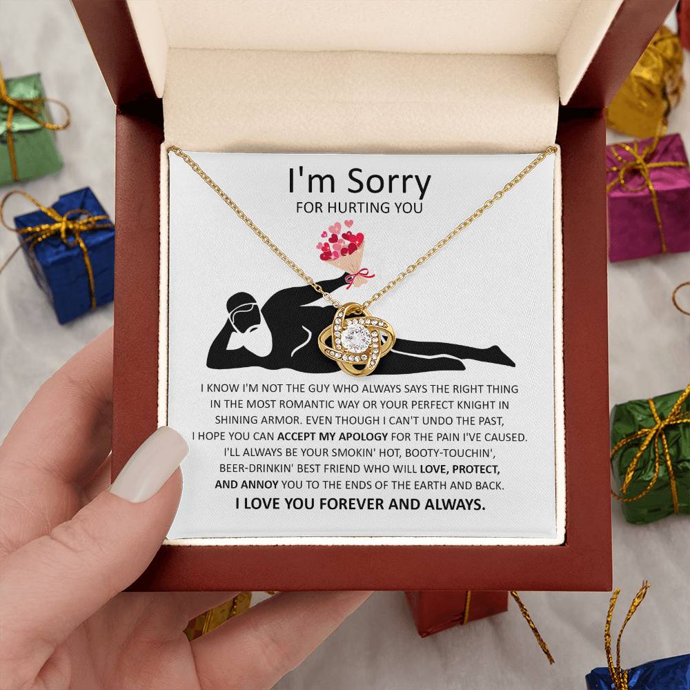 I'm Sorry Gift For Her - Love Knot Necklace - I'm Not The Most Romantic