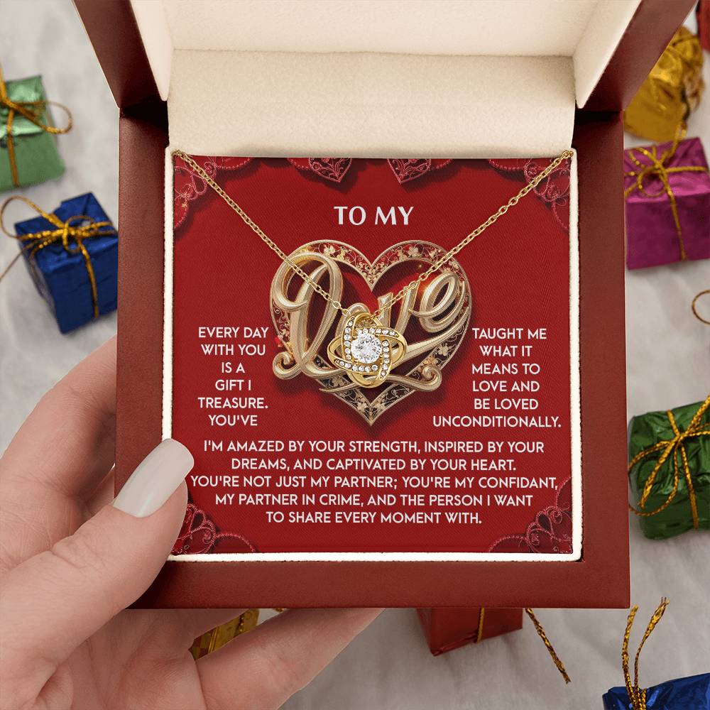 To My Love Jewelry Gift - Love Knot Forever Necklace - Every Moment