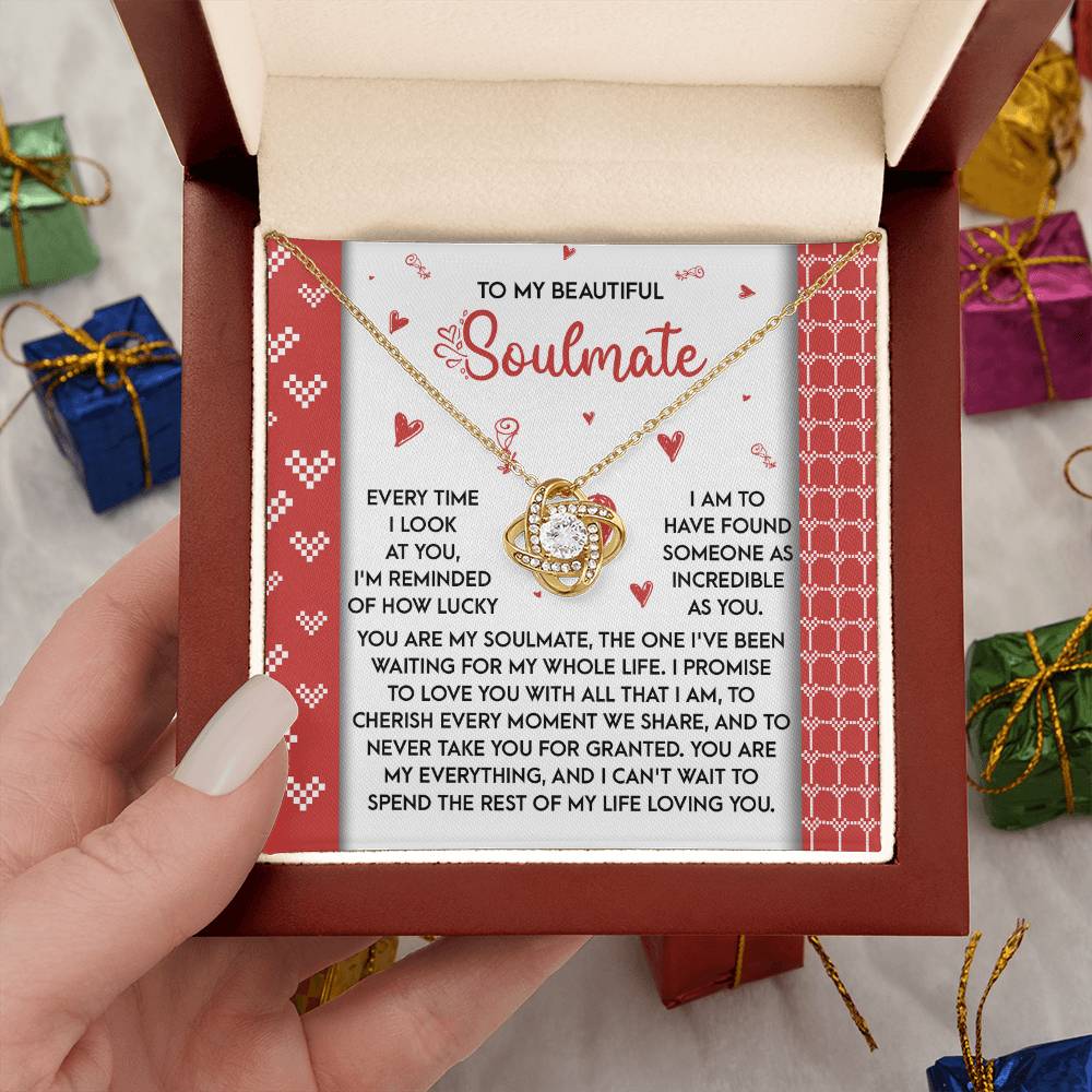 To My Soulmate Jewelry Gift - Love Knot Forever Necklace - My Whole Life