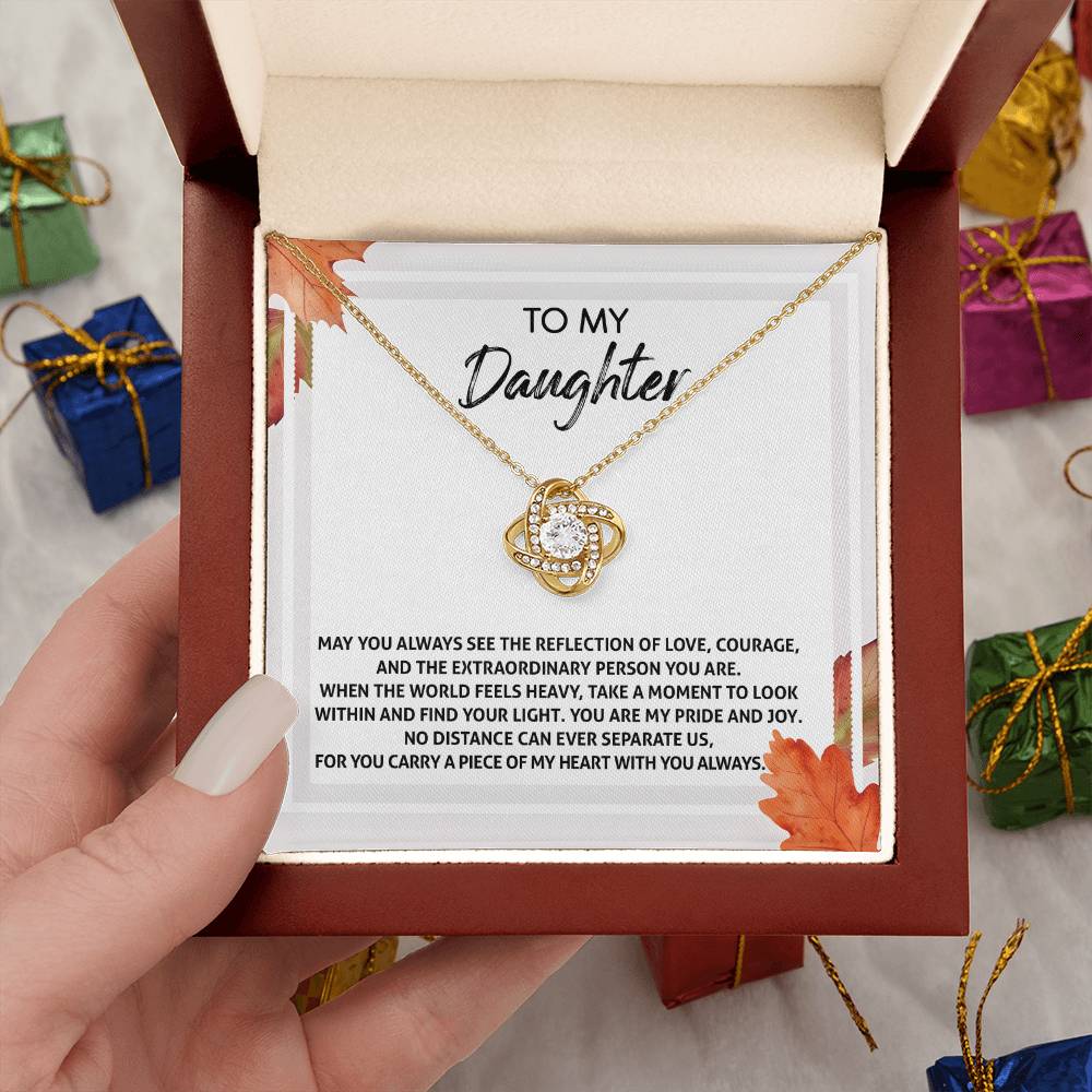 To My Daughter Jewelry Gift -Find Your Light - Love Knot Necklace