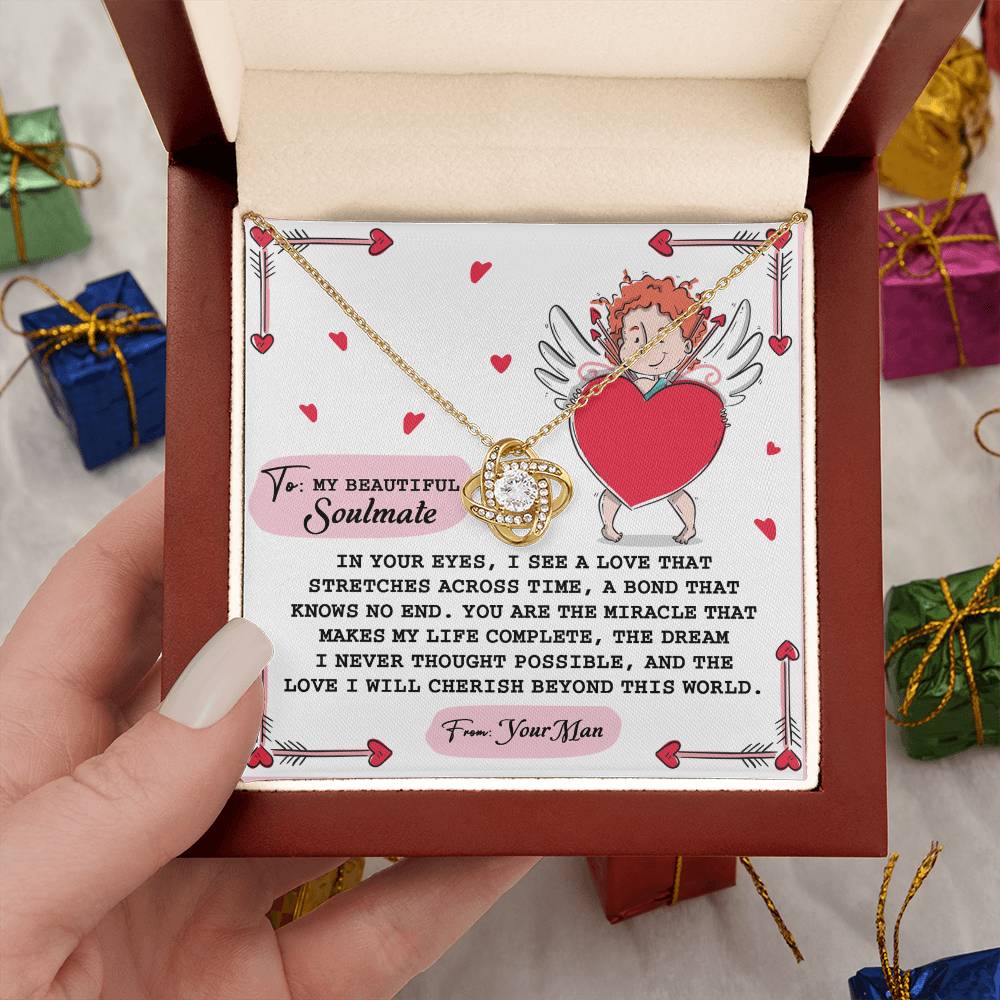 To My Soulmate Jewelry Gift - Love Knot Forever Necklace - No End