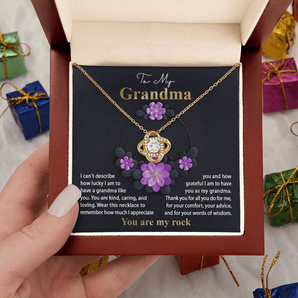 Grandma Gift - Love Knot Necklace - Words Of Wisdom