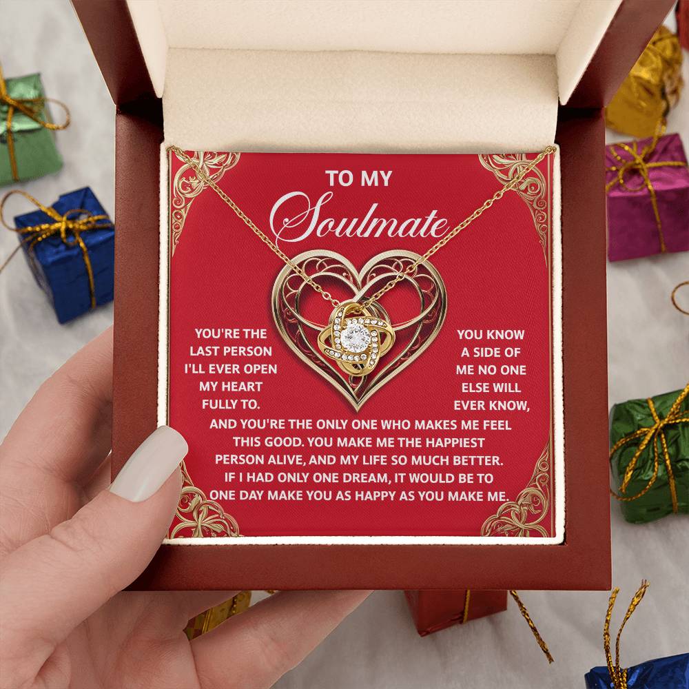 To My Soulmate Jewelry Gift - The Only One - Love Knot Necklace