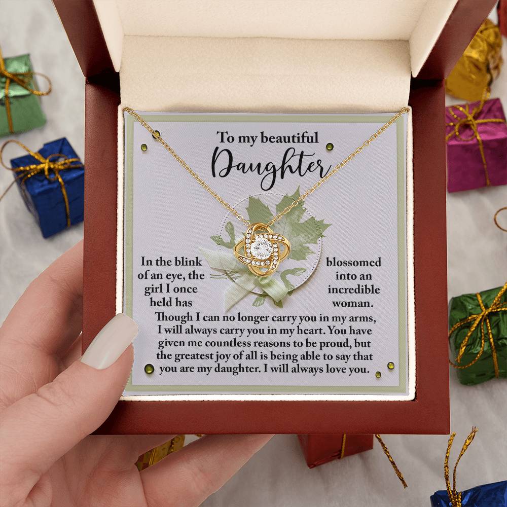 To My Daughter Jewelry Gift - You're An Incredible Woman - Love Knot Necklace