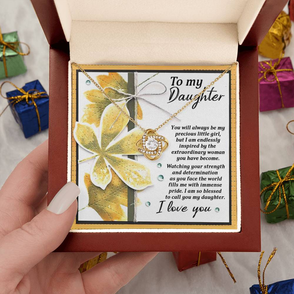 To My Daughter Jewelry Gift - I'm Blessed To Call You My Daughter - Love Knot Necklace